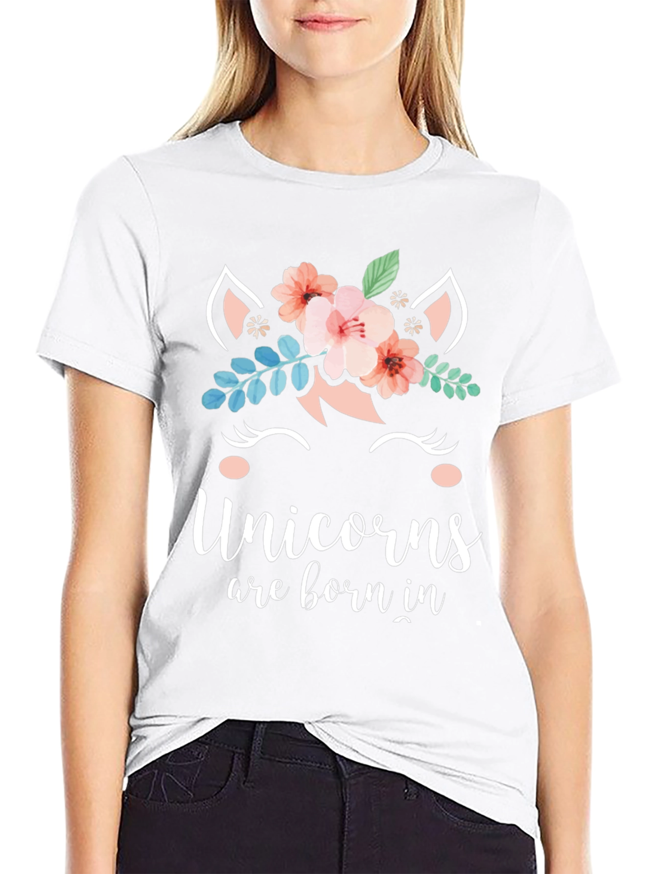 Unicorns are Born In T-Shirt - Cute Graphic Tee