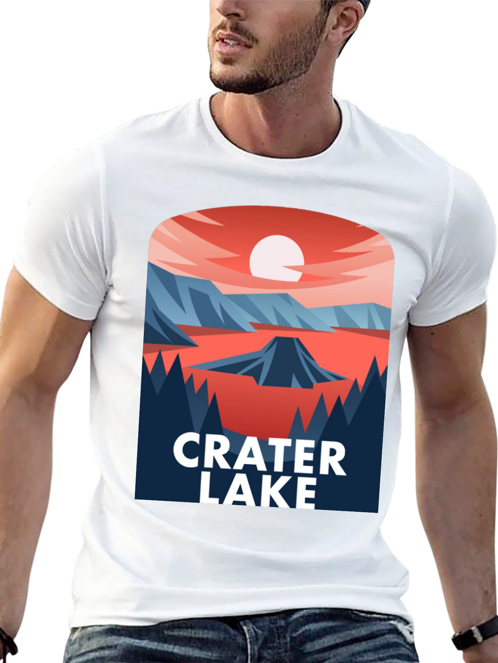 Crater Lake Graphic T-Shirt - Nature Inspired Design