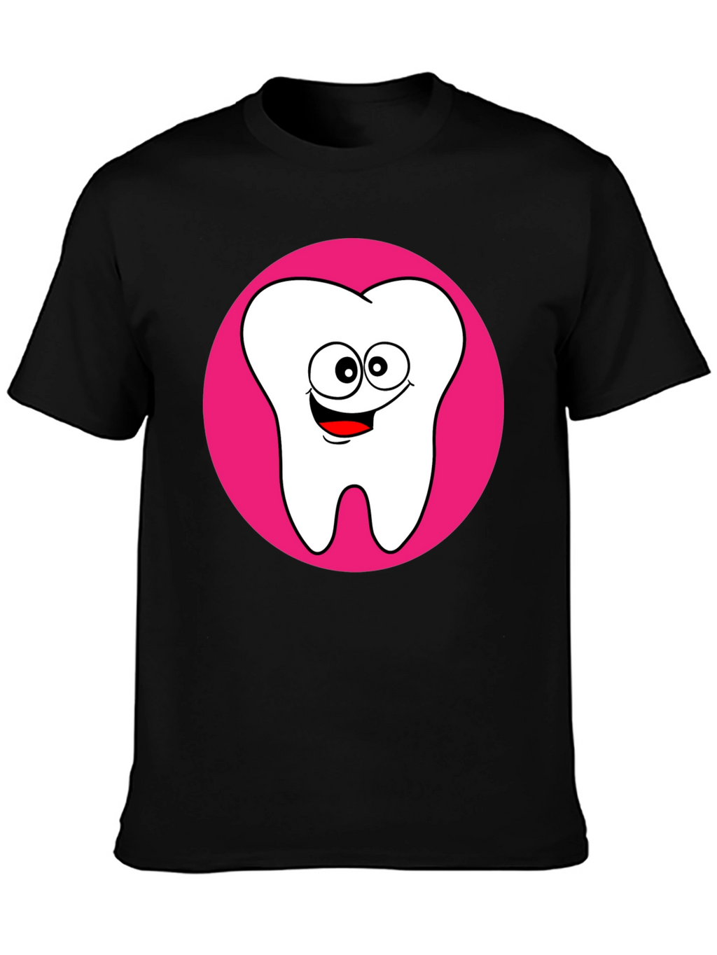 Funny Tooth Graphic Tee - Black Cotton T-Shirt
