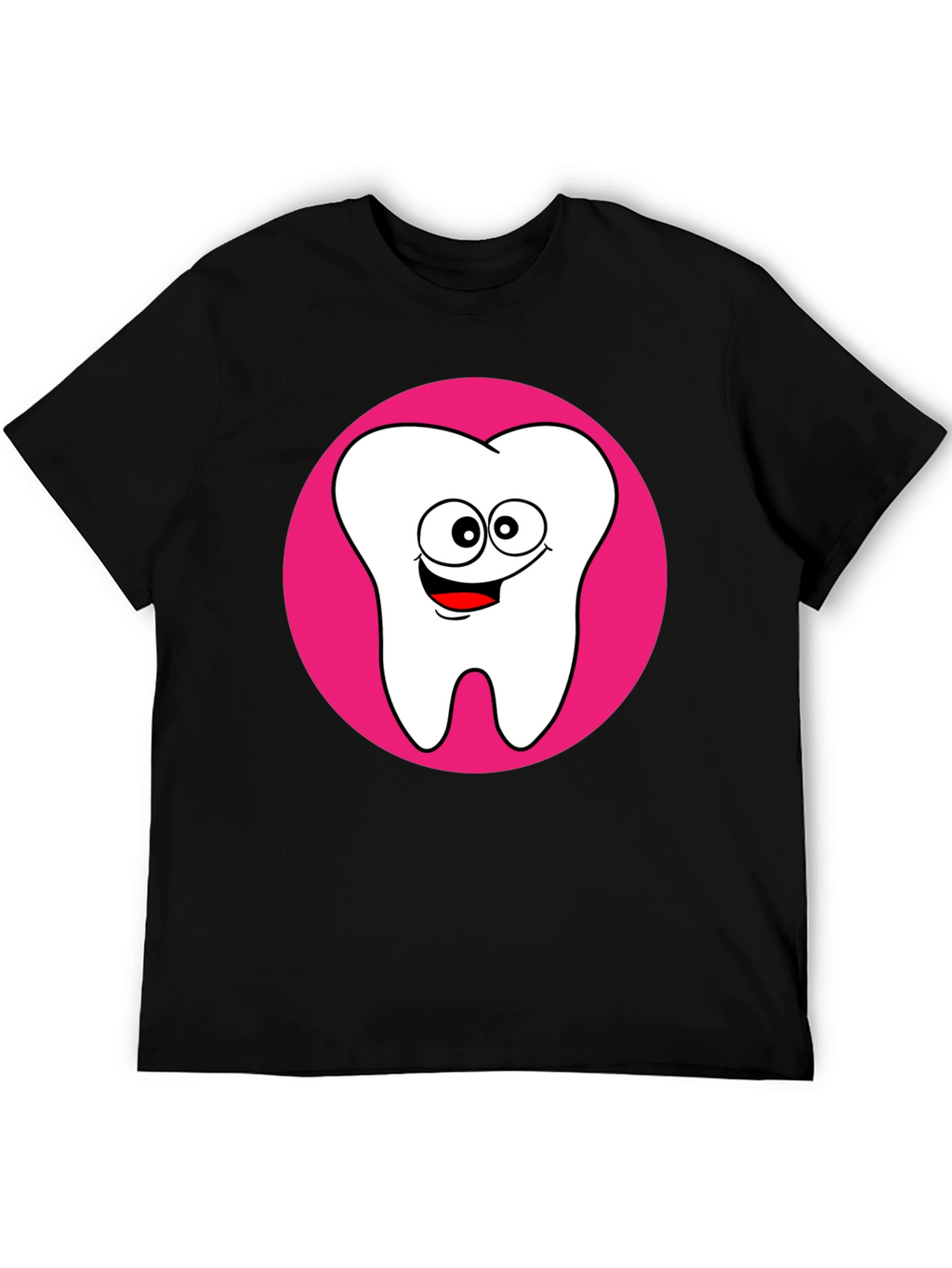 Funny Tooth Graphic Tee - Black Cotton T-Shirt