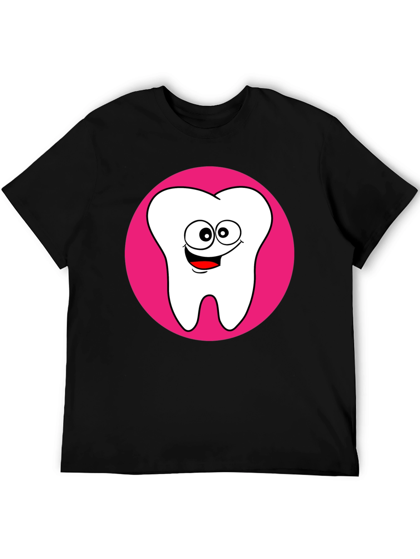 Funny Tooth Graphic Tee - Black Cotton T-Shirt