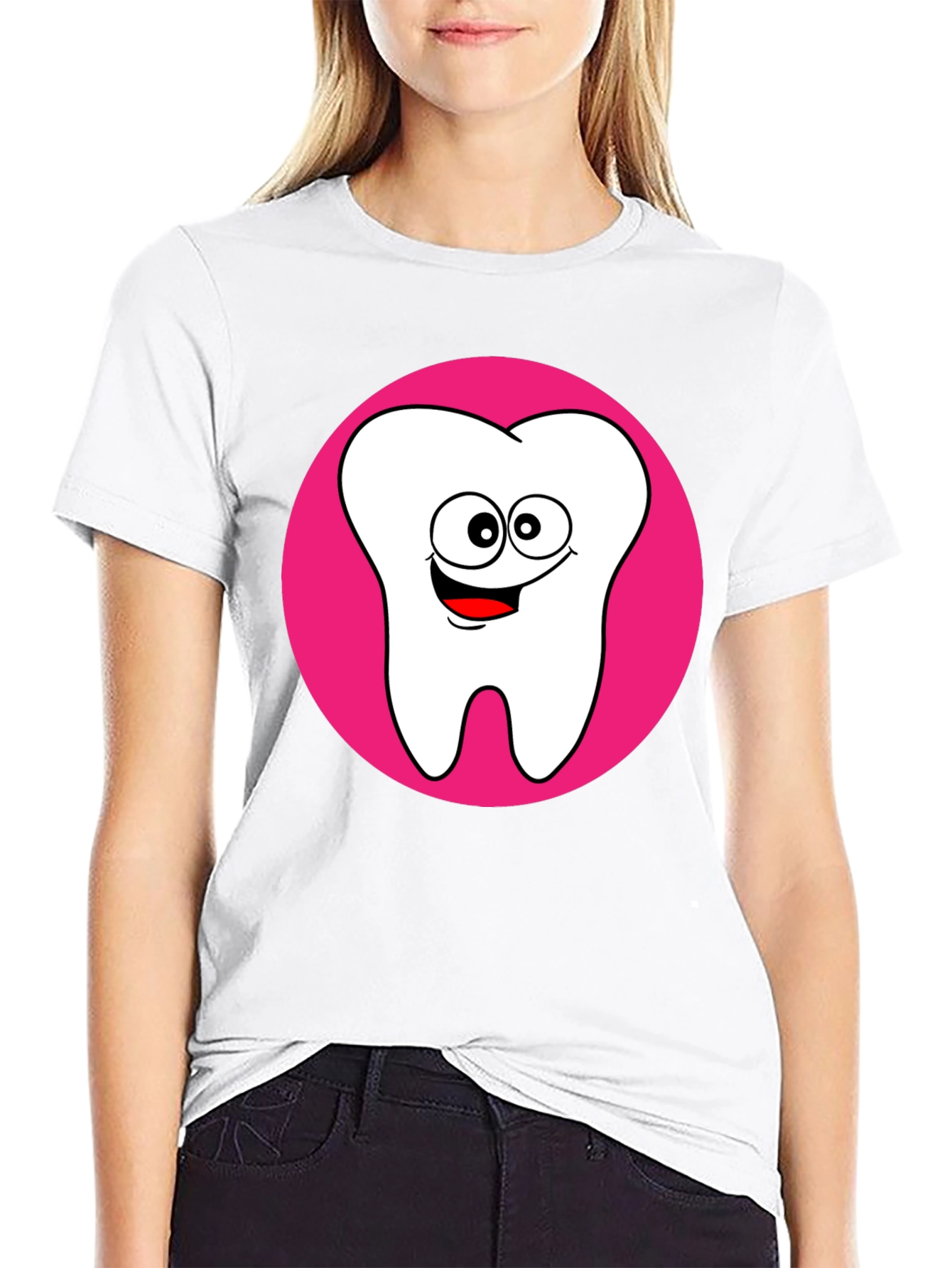 Funny Tooth Graphic Tee - Black Cotton T-Shirt