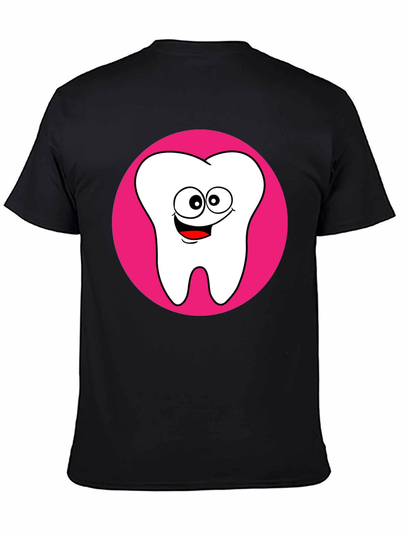 Funny Tooth Graphic Tee - Black Cotton T-Shirt