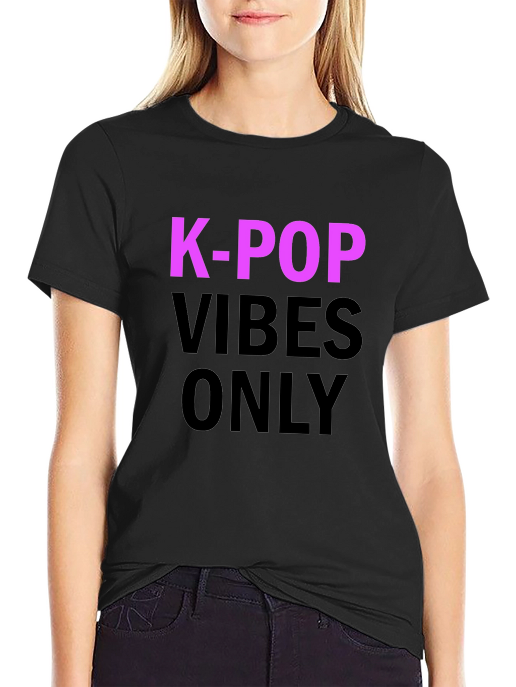 K-Pop Vibes Only T-Shirt - Black