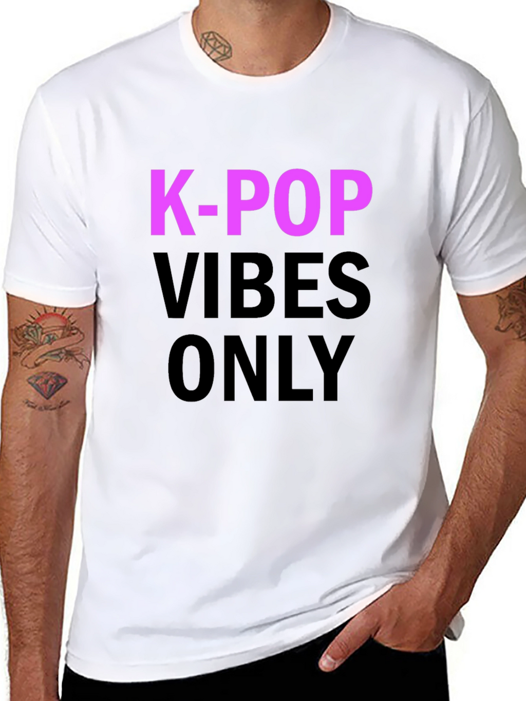 K-Pop Vibes Only T-Shirt - Black