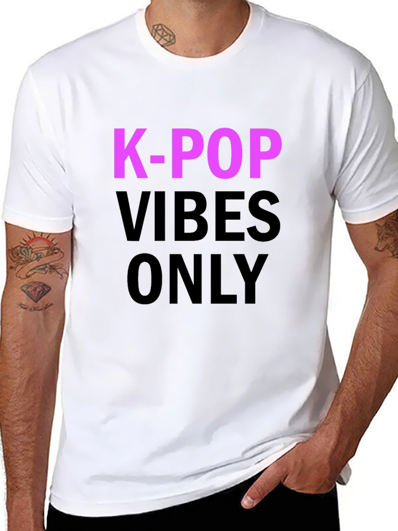 K-Pop Vibes Only T-Shirt - Black