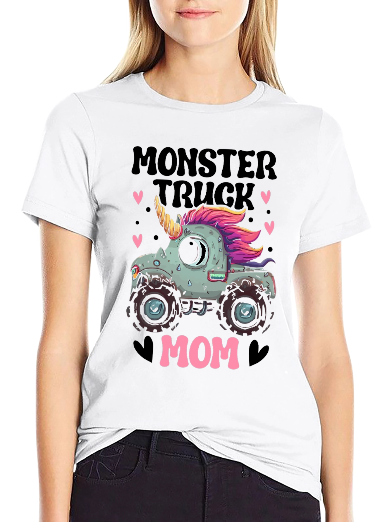 Monster Truck Mom T-Shirt - Unicorn Design