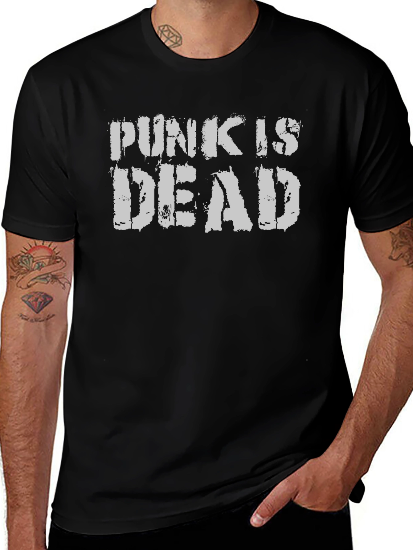 Punk is Dead Graphic T-Shirt - Black Cotton Tee