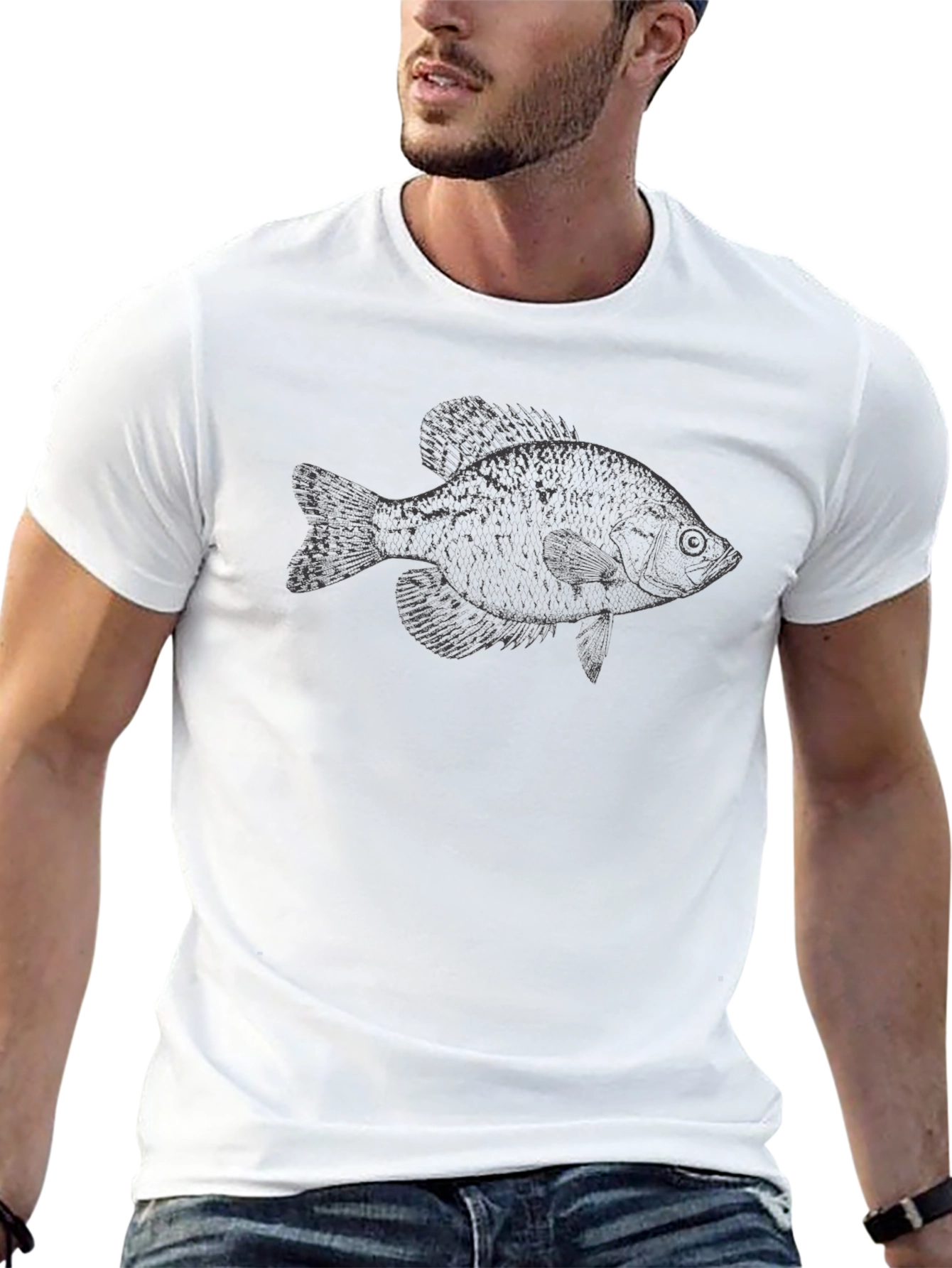Black Fish Graphic Tee - Stylish Mens T-Shirt