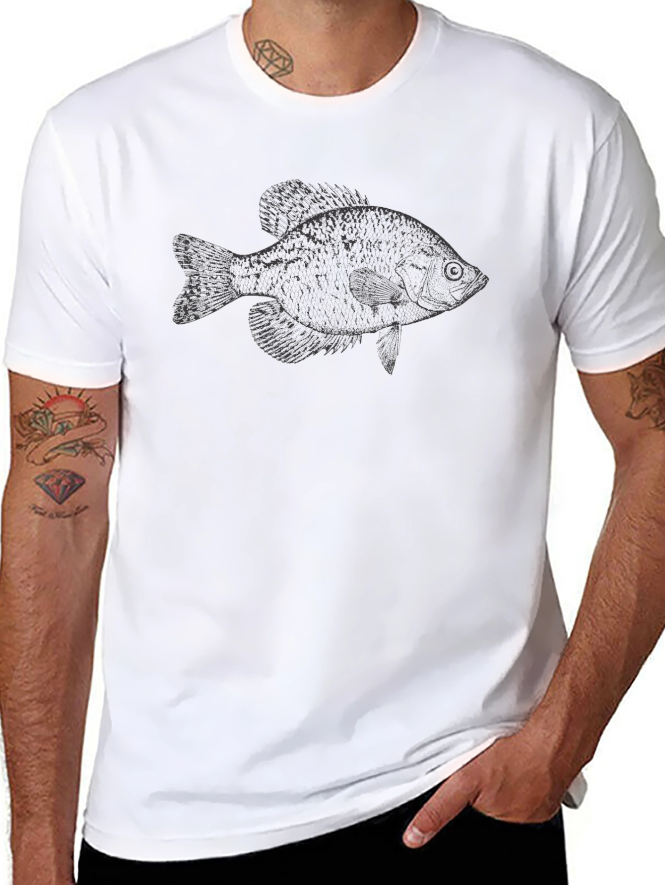 Black Fish Graphic Tee - Stylish Mens T-Shirt