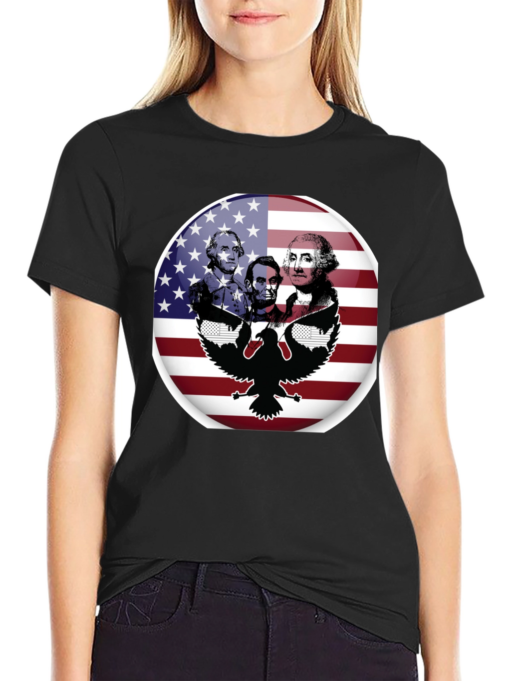 Patriotic Presidents & Eagle Graphic T-Shirt