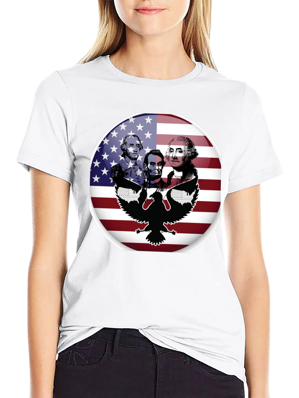 Patriotic Presidents & Eagle Graphic T-Shirt
