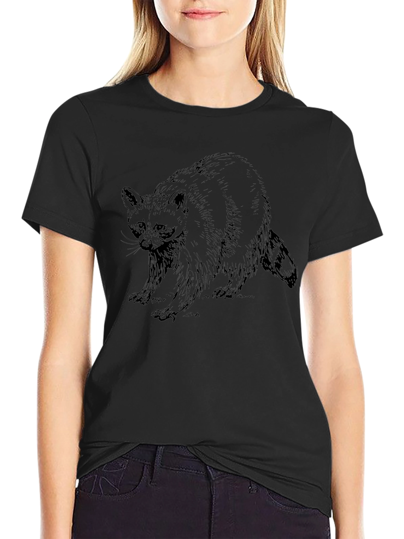 Raccoon Graphic Print T-Shirt - Stylish Comfort