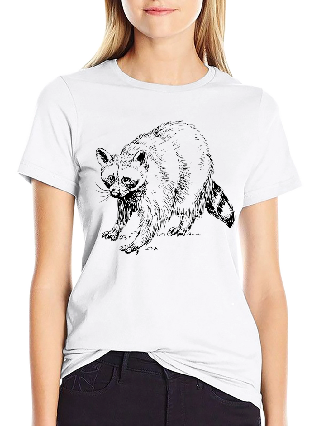 Raccoon Graphic Print T-Shirt - Stylish Comfort