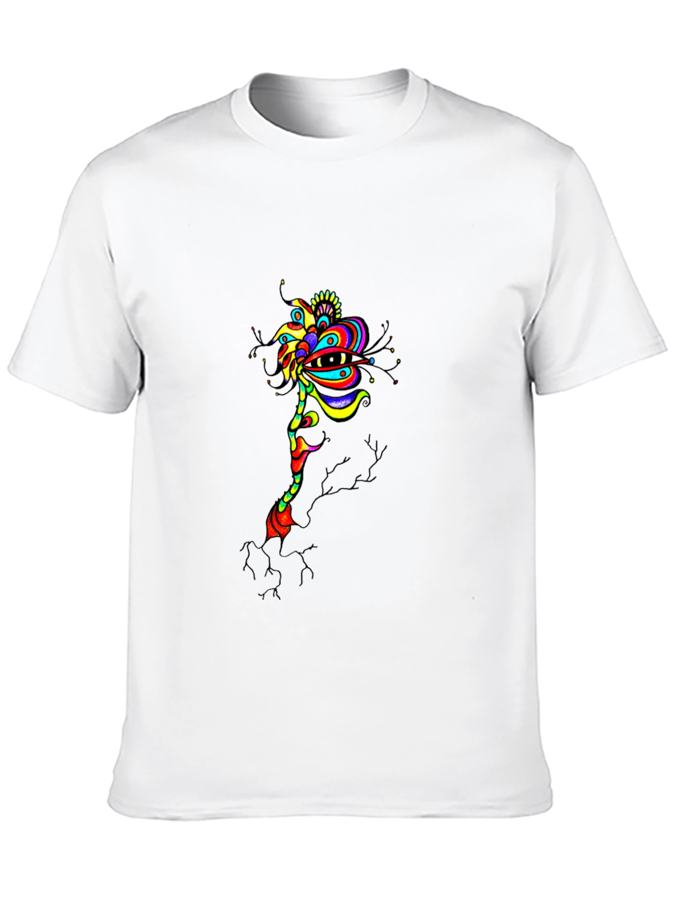 Abstract Eye Flower Graphic Tee - Black