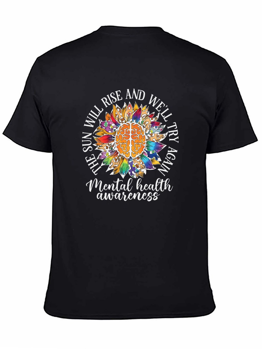 Mental Health Awareness T-Shirt Sunflower Brain Tee