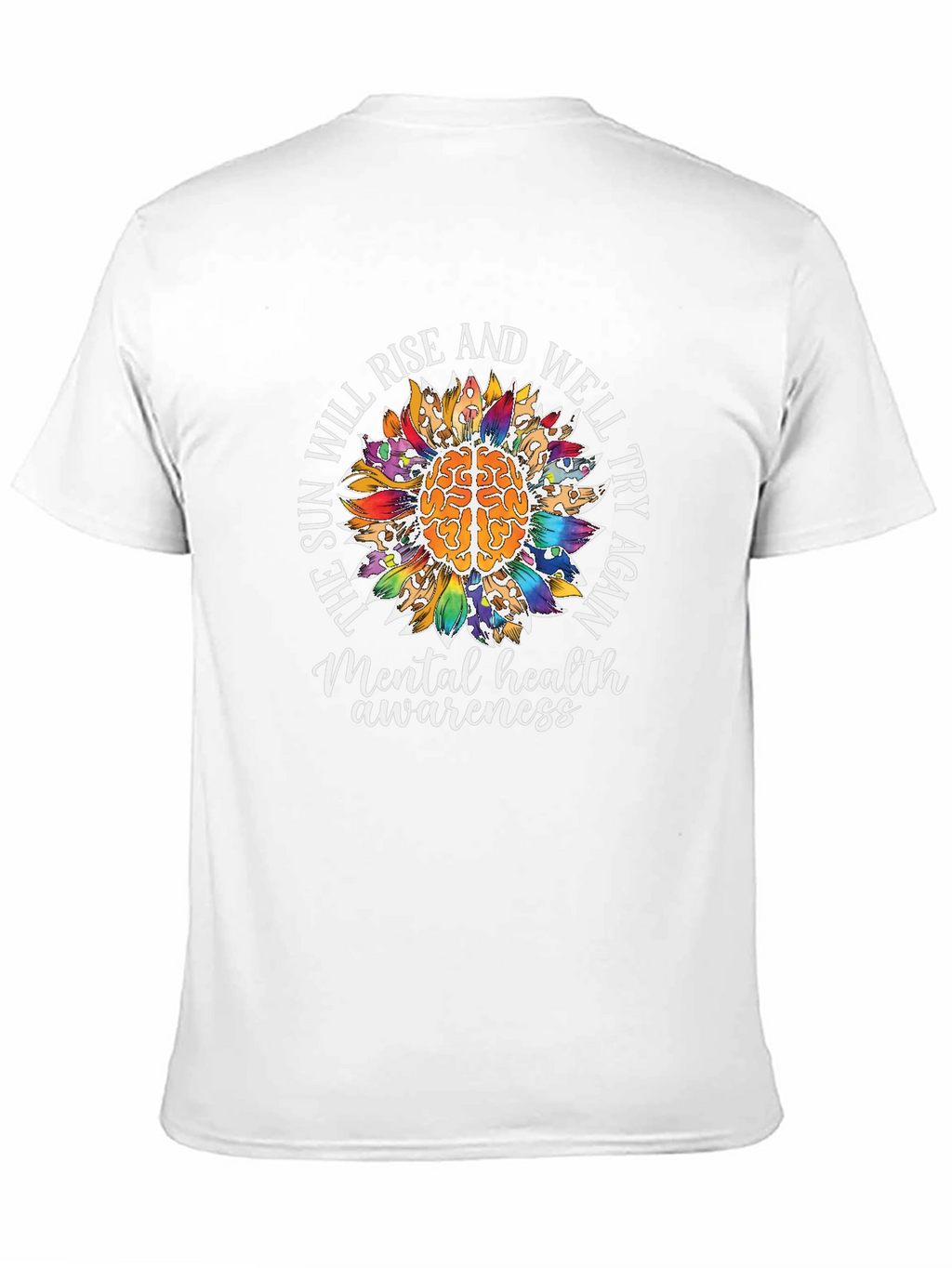 Mental Health Awareness T-Shirt Sunflower Brain Tee