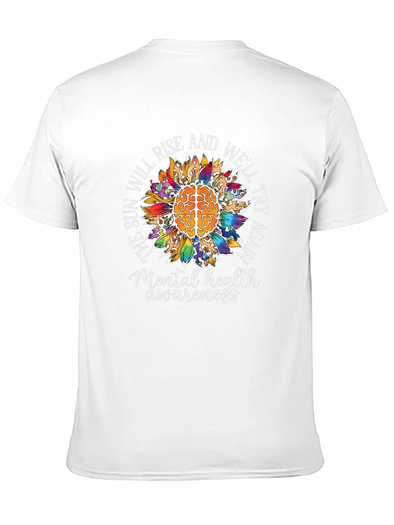 Mental Health Awareness T-Shirt Sunflower Brain Tee