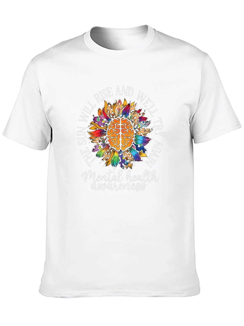 Mental Health Awareness T-Shirt Sunflower Brain Tee