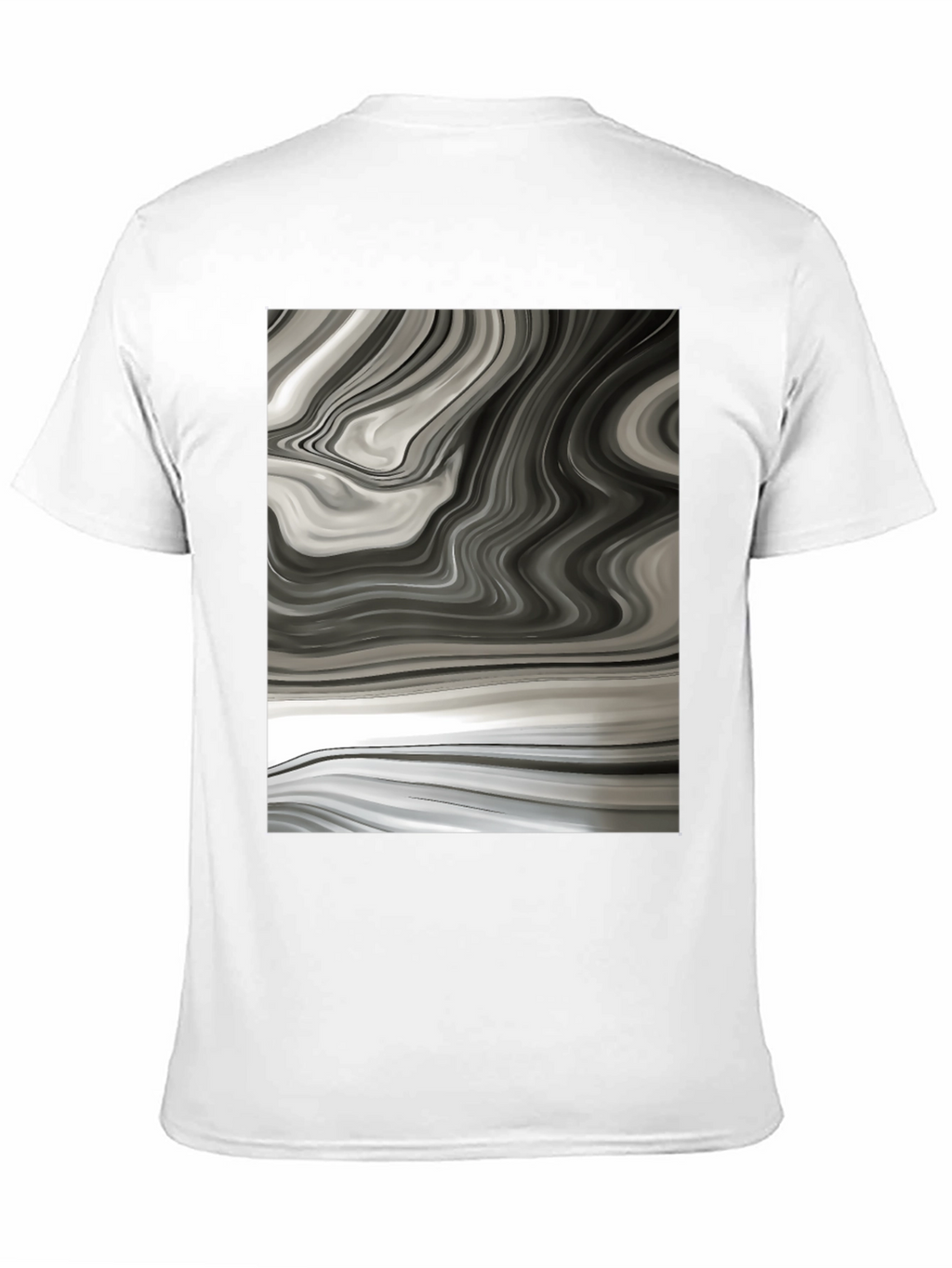 Abstract Swirl Graphic Tee - Modern Black T-Shirt