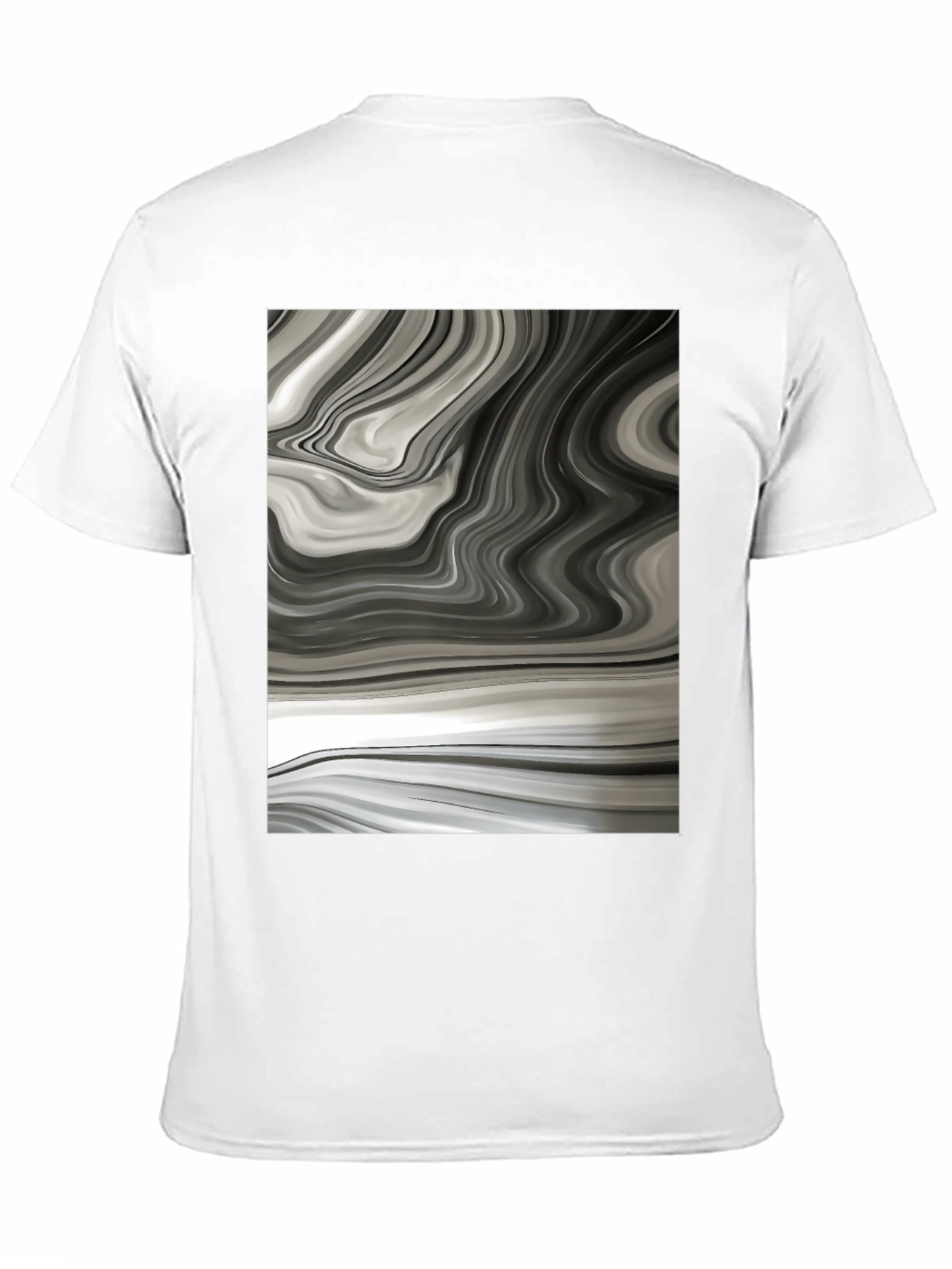 Abstract Swirl Graphic Tee - Modern Black T-Shirt