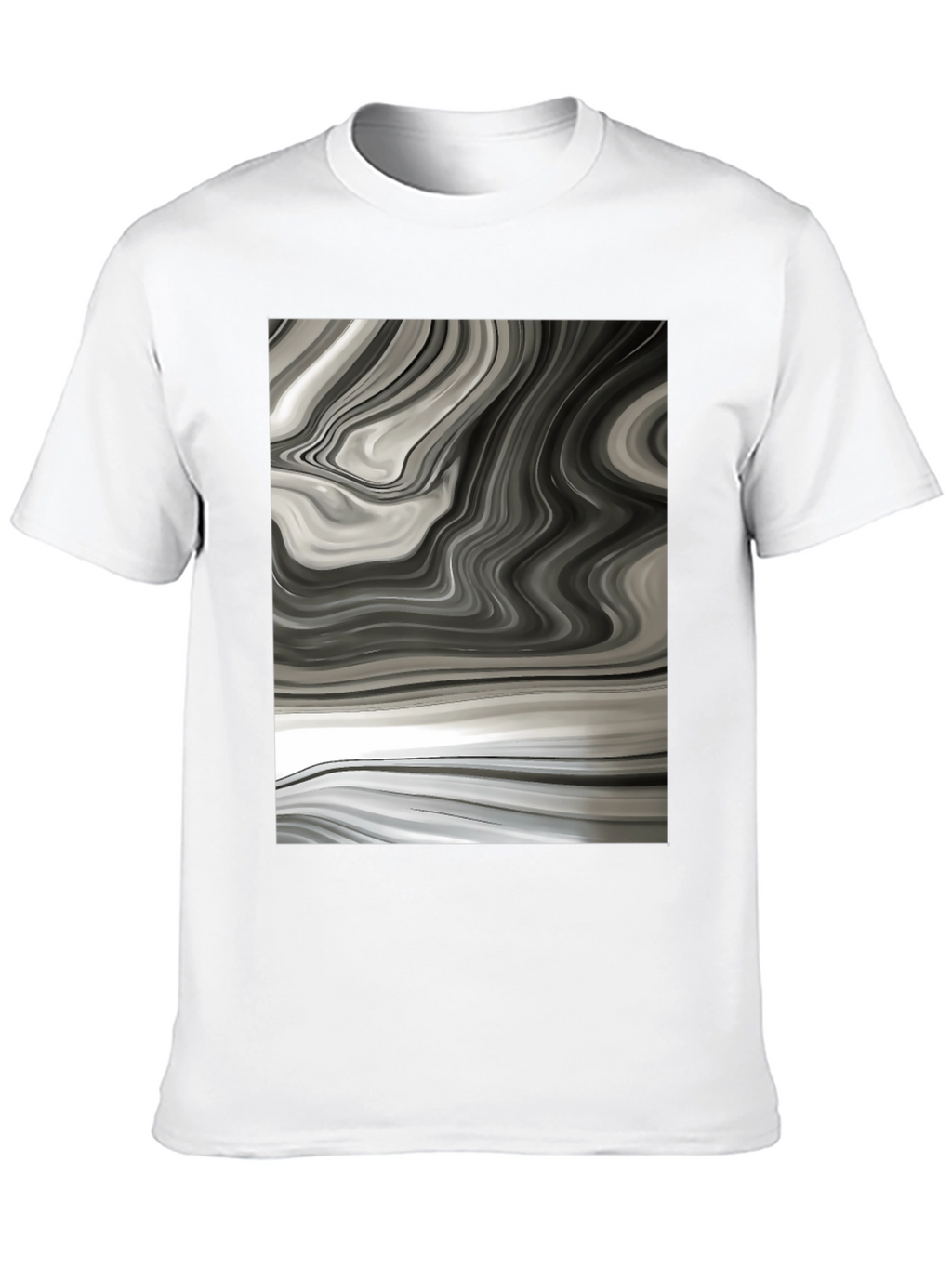 Abstract Swirl Graphic Tee - Modern Black T-Shirt