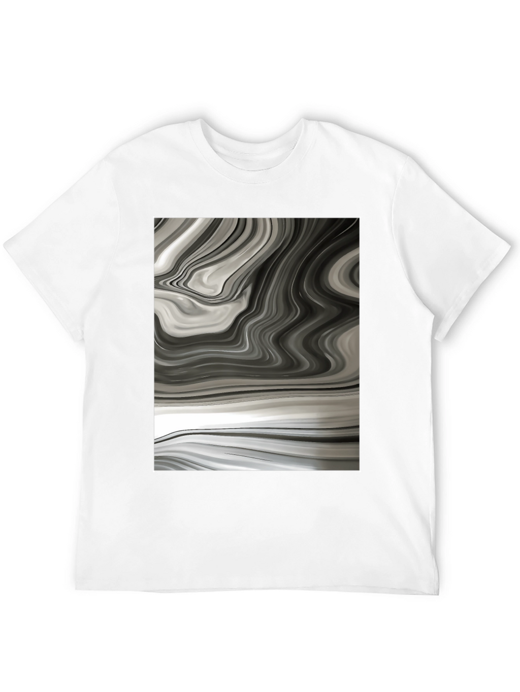 Abstract Swirl Graphic Tee - Modern Black T-Shirt
