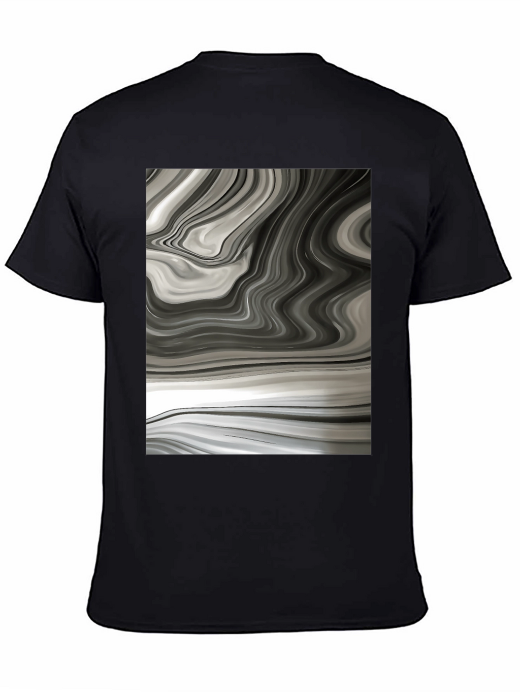 Abstract Swirl Graphic Tee - Modern Black T-Shirt