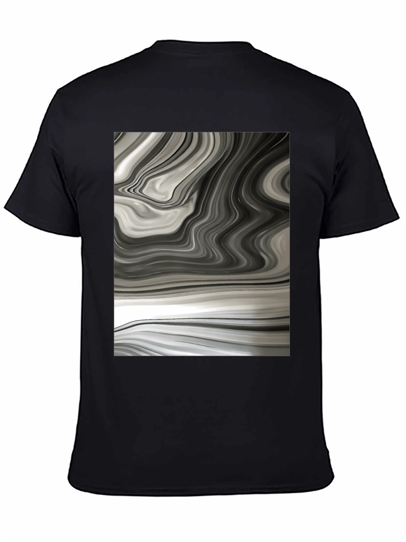 Abstract Swirl Graphic Tee - Modern Black T-Shirt