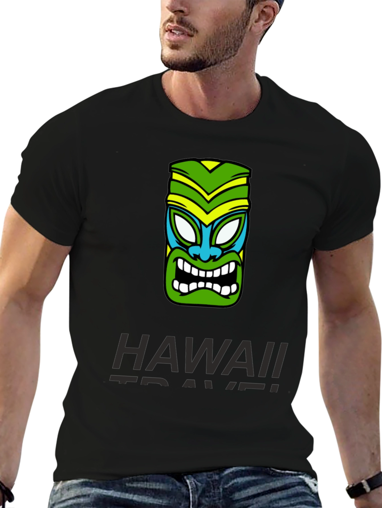 Hawaii Travel Tiki Mask T-Shirt - Island Style Tee