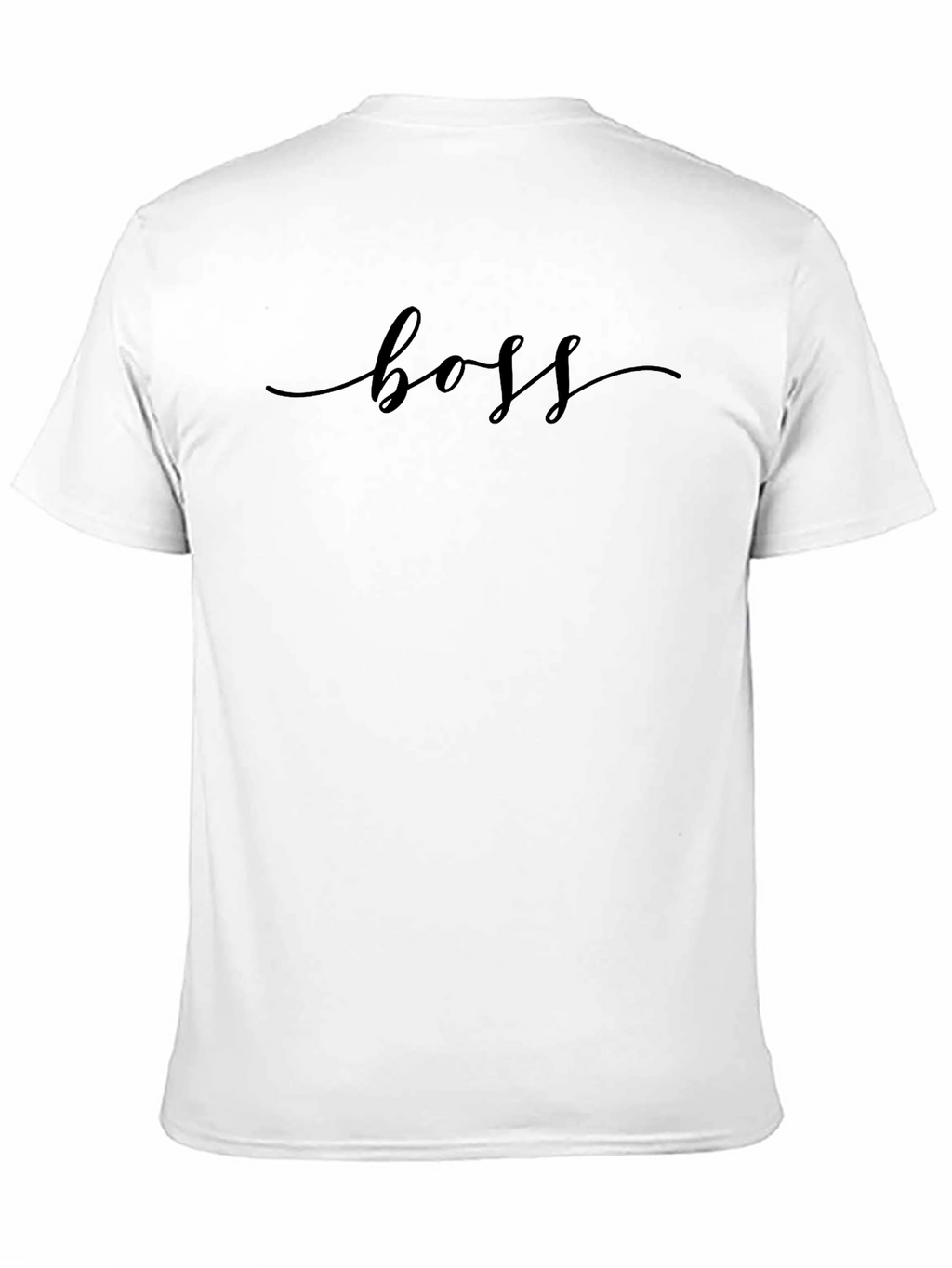 Boss Script T-Shirt - Modern Crew Neck Tee