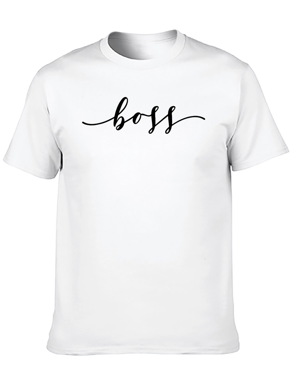 Boss Script T-Shirt - Modern Crew Neck Tee