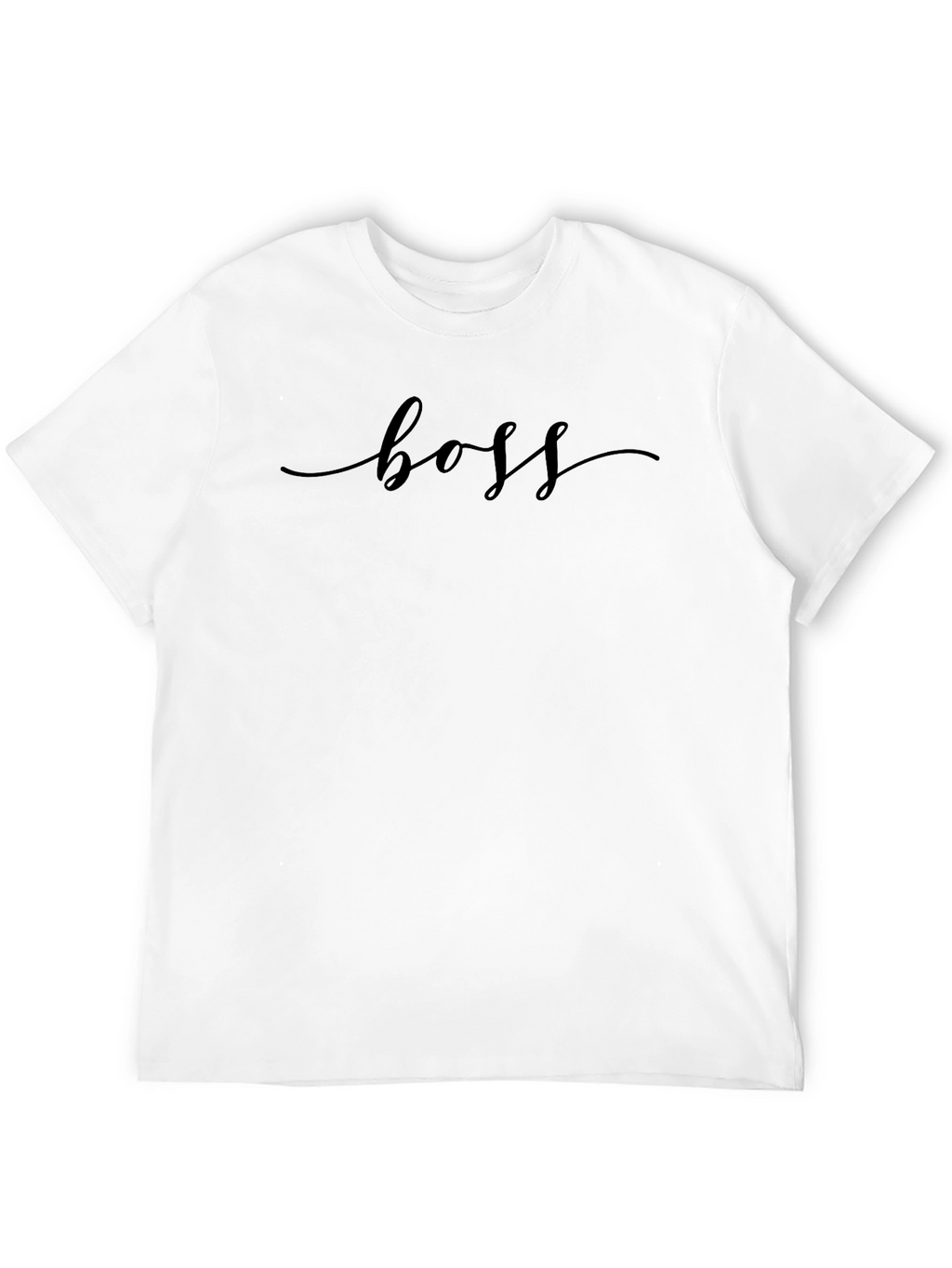 Boss Script T-Shirt - Modern Crew Neck Tee