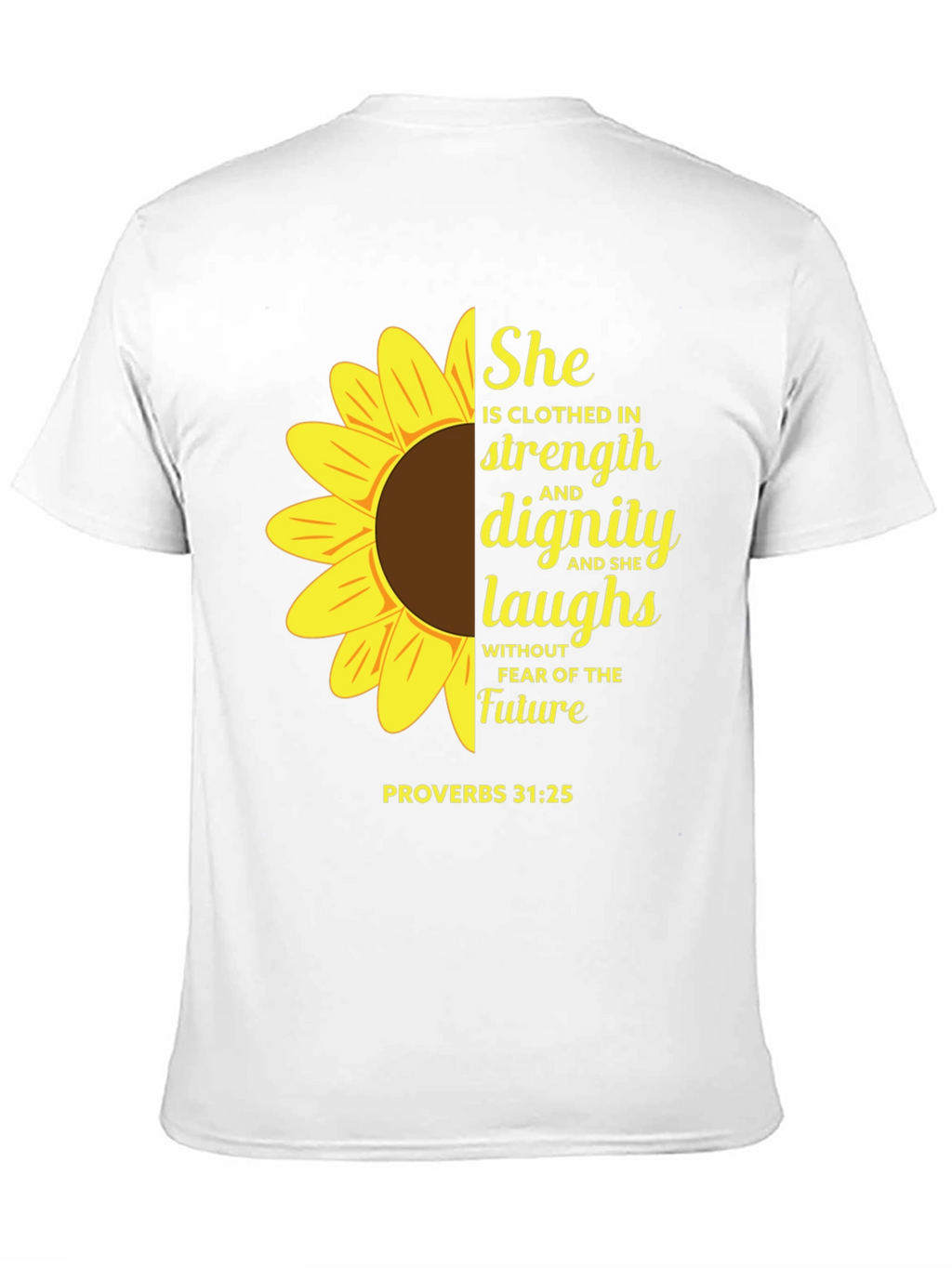 Sunflower Proverbs 31:25 Black T-Shirt
