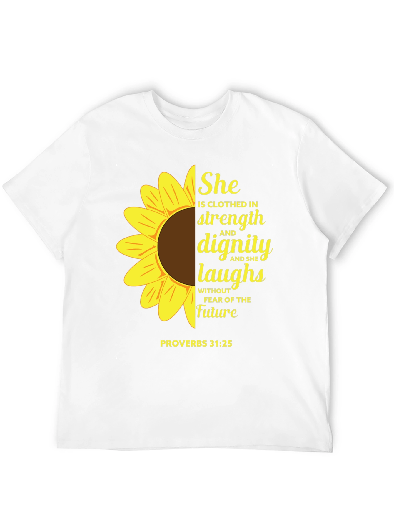 Sunflower Proverbs 31:25 Black T-Shirt