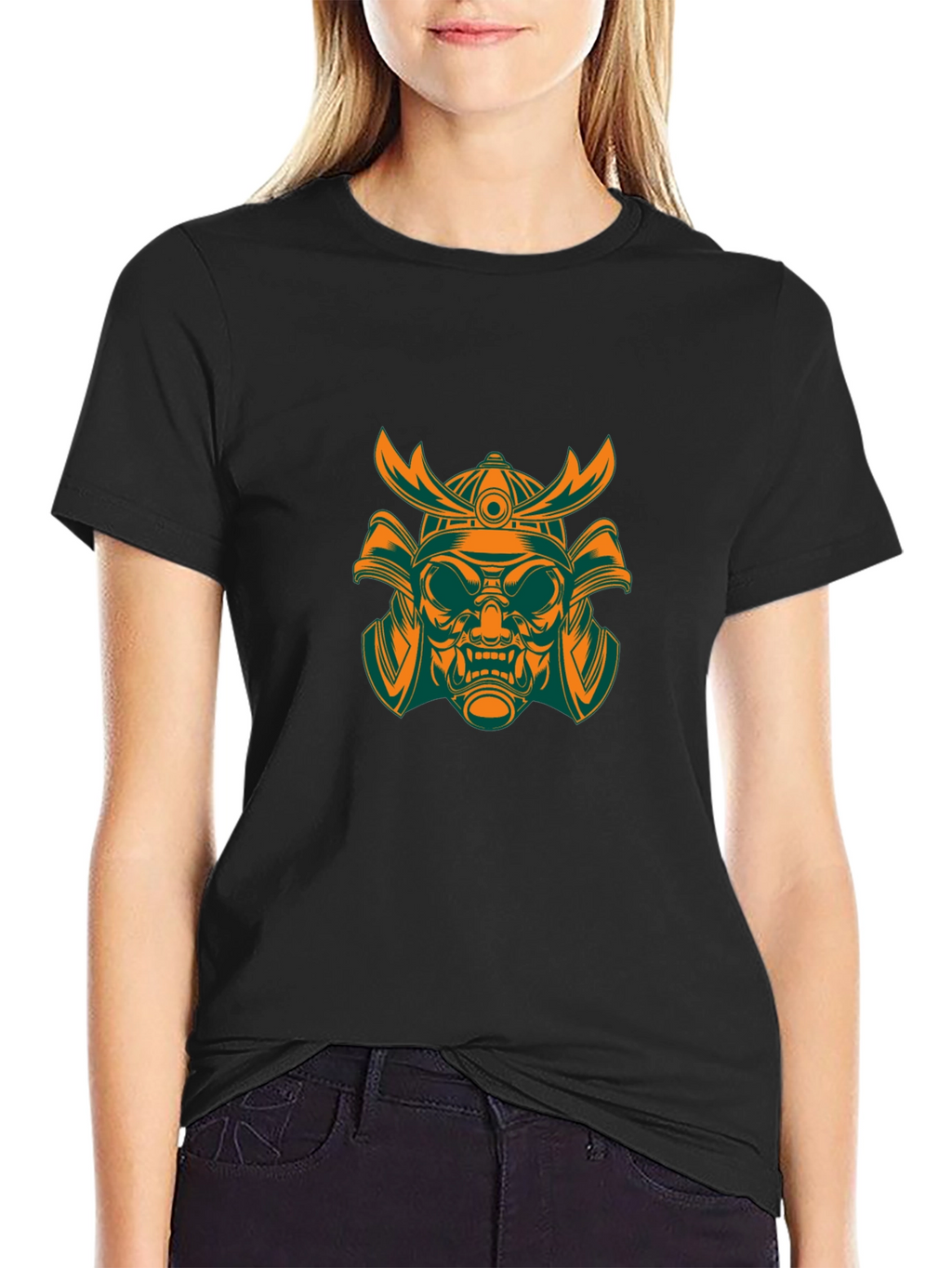 Samurai Mask Graphic T-Shirt - Mens Black Tee