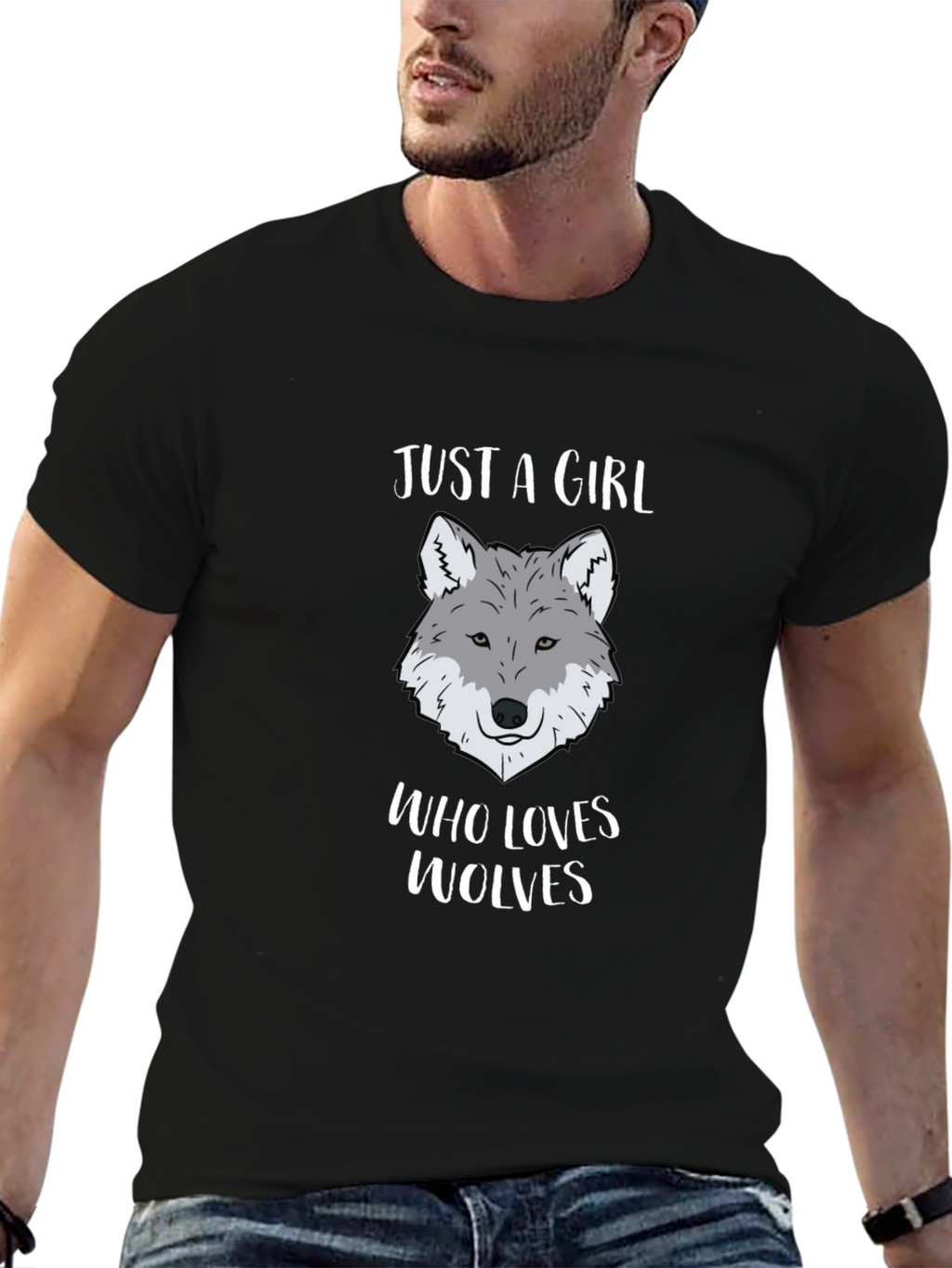 Just a Girl Who Loves Wolves Graphic T-Shirt