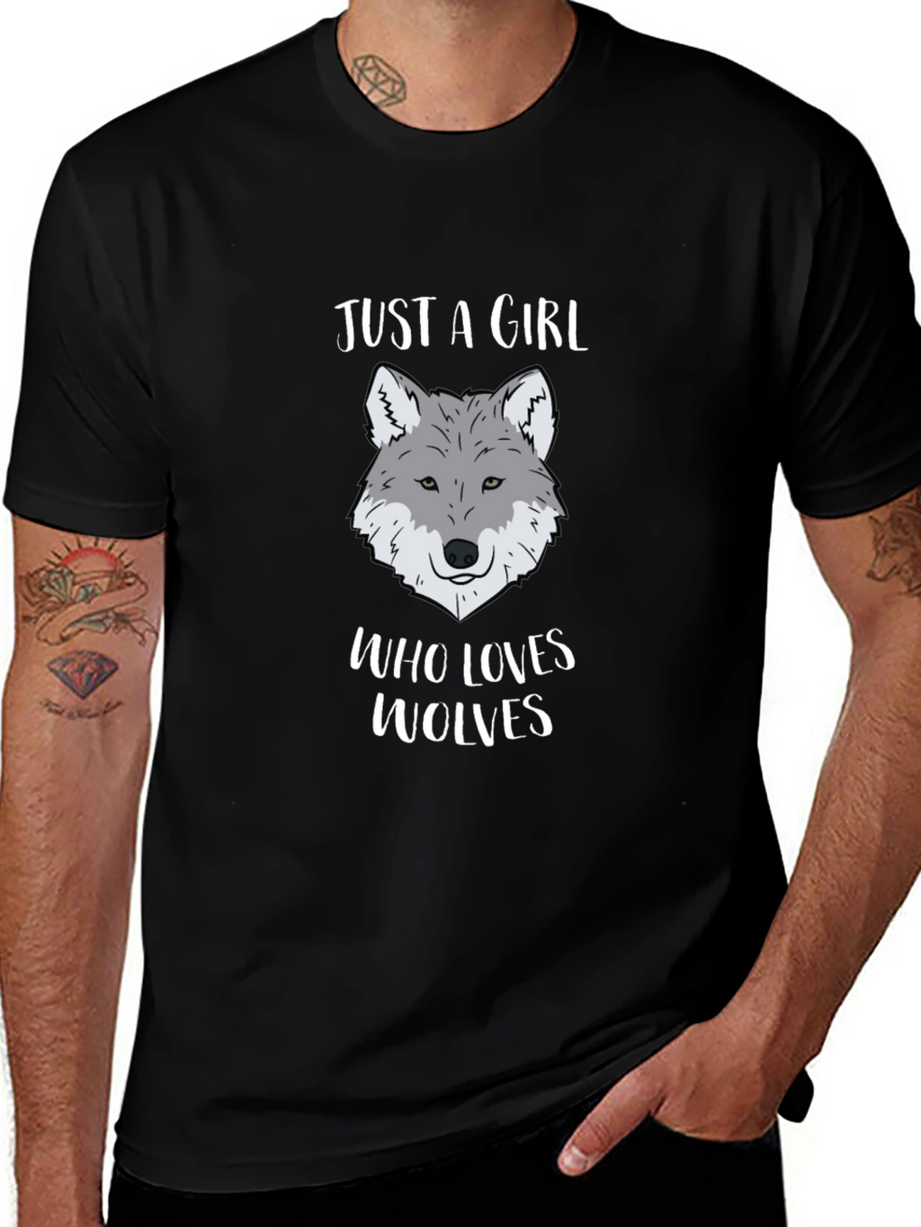 Just a Girl Who Loves Wolves Graphic T-Shirt