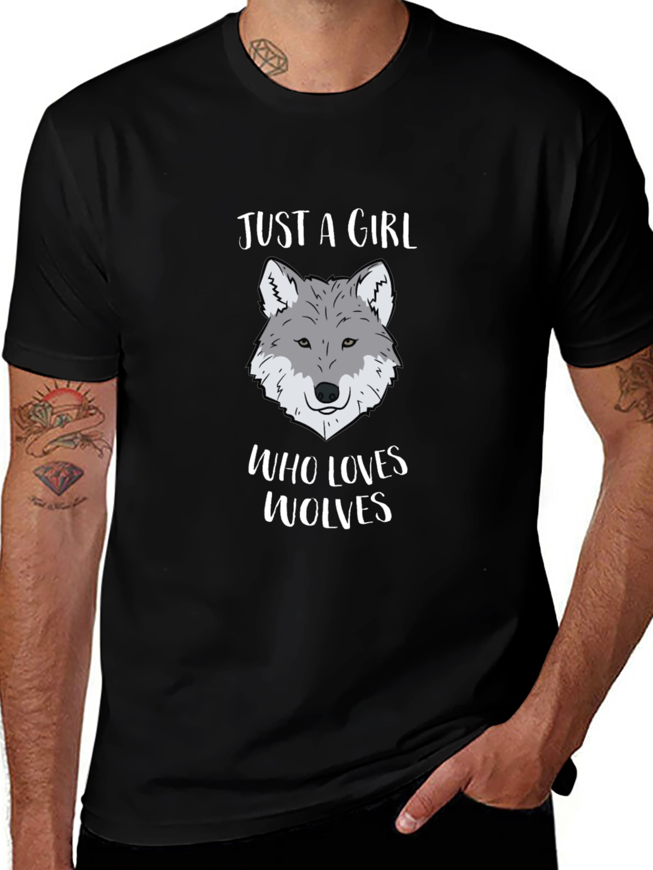 Just a Girl Who Loves Wolves Graphic T-Shirt