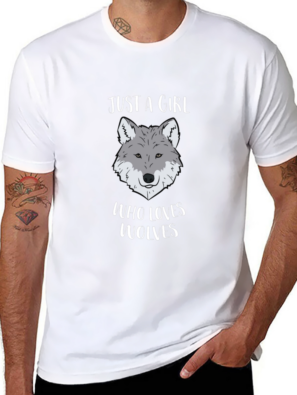 Just a Girl Who Loves Wolves Graphic T-Shirt
