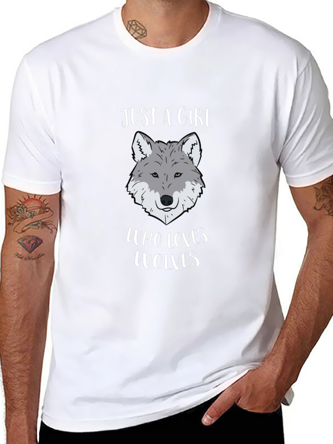 Just a Girl Who Loves Wolves Graphic T-Shirt