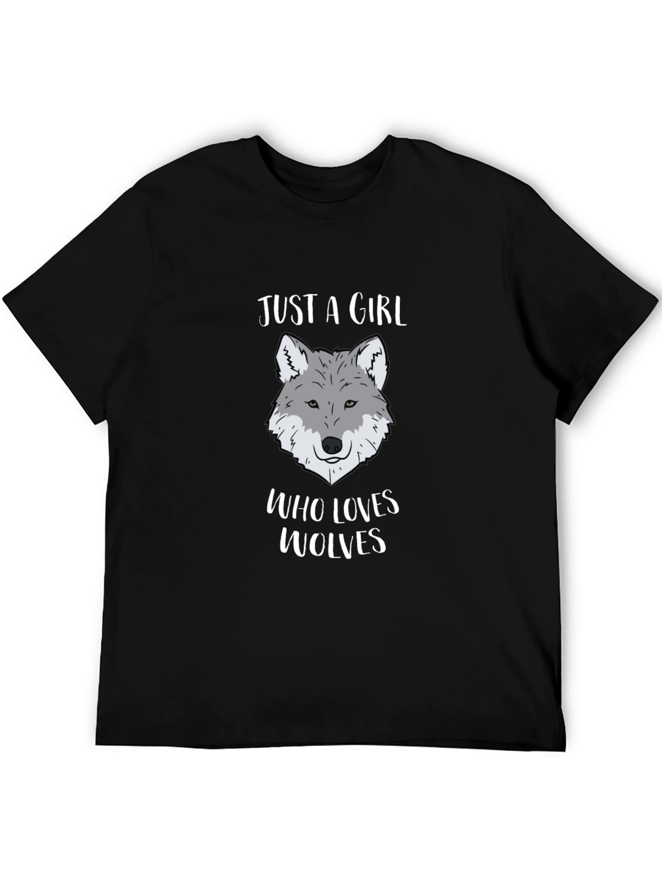 Just a Girl Who Loves Wolves Graphic T-Shirt
