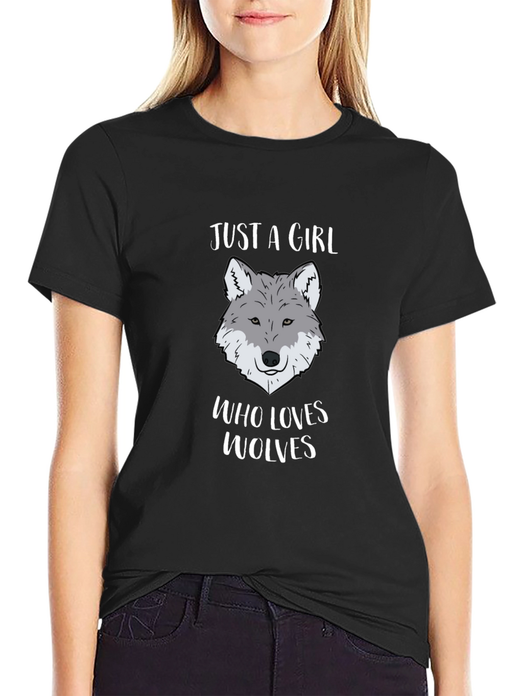 Just a Girl Who Loves Wolves Graphic T-Shirt