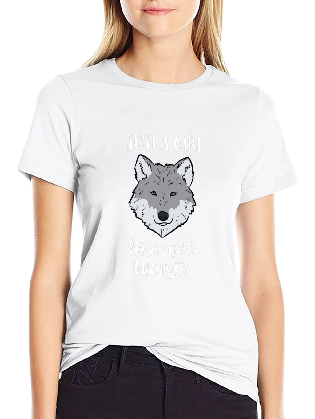 Just a Girl Who Loves Wolves Graphic T-Shirt