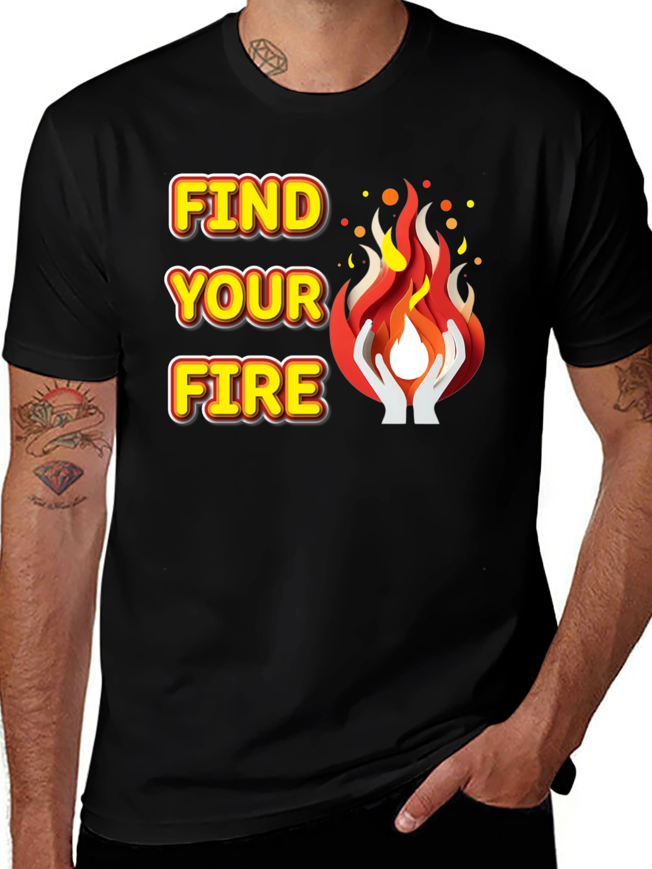 Find Your Fire Graphic Tee - Motivational T-Shirt