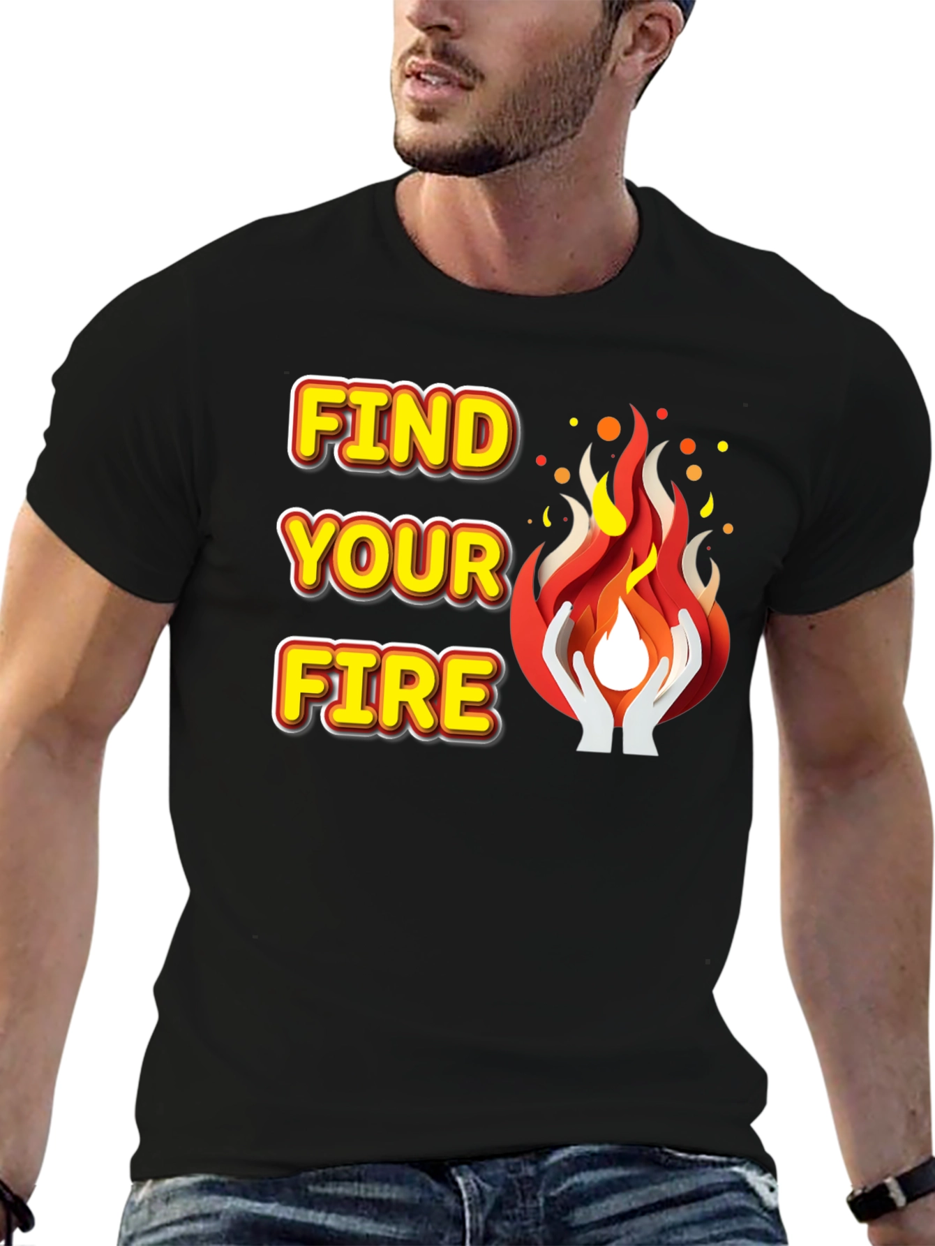 Find Your Fire Graphic Tee - Motivational T-Shirt
