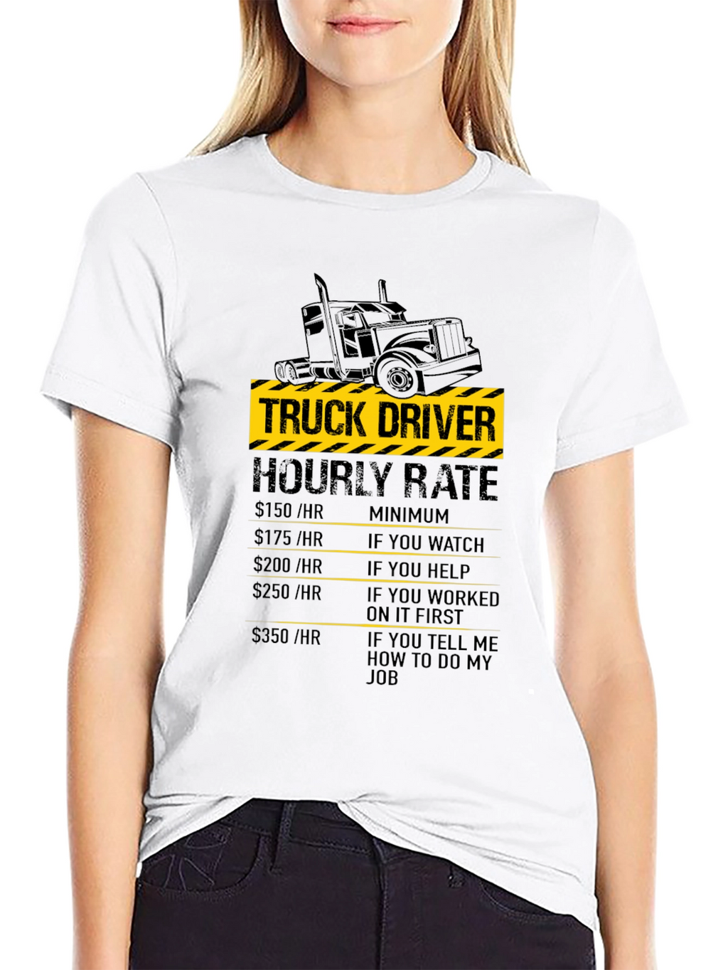 Truck Driver Hourly Rate Black T-Shirt