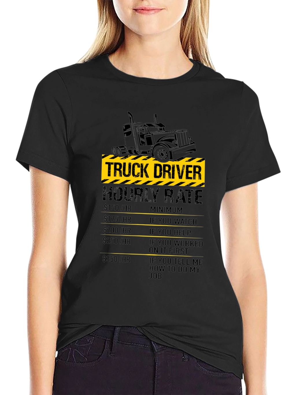 Truck Driver Hourly Rate Black T-Shirt