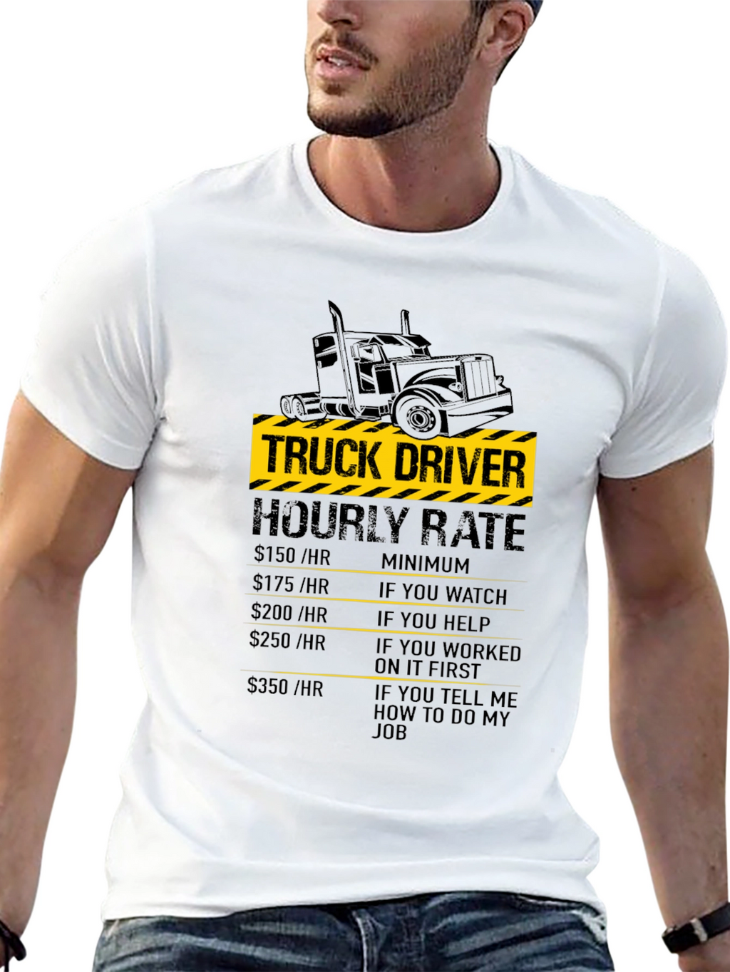 Truck Driver Hourly Rate Black T-Shirt