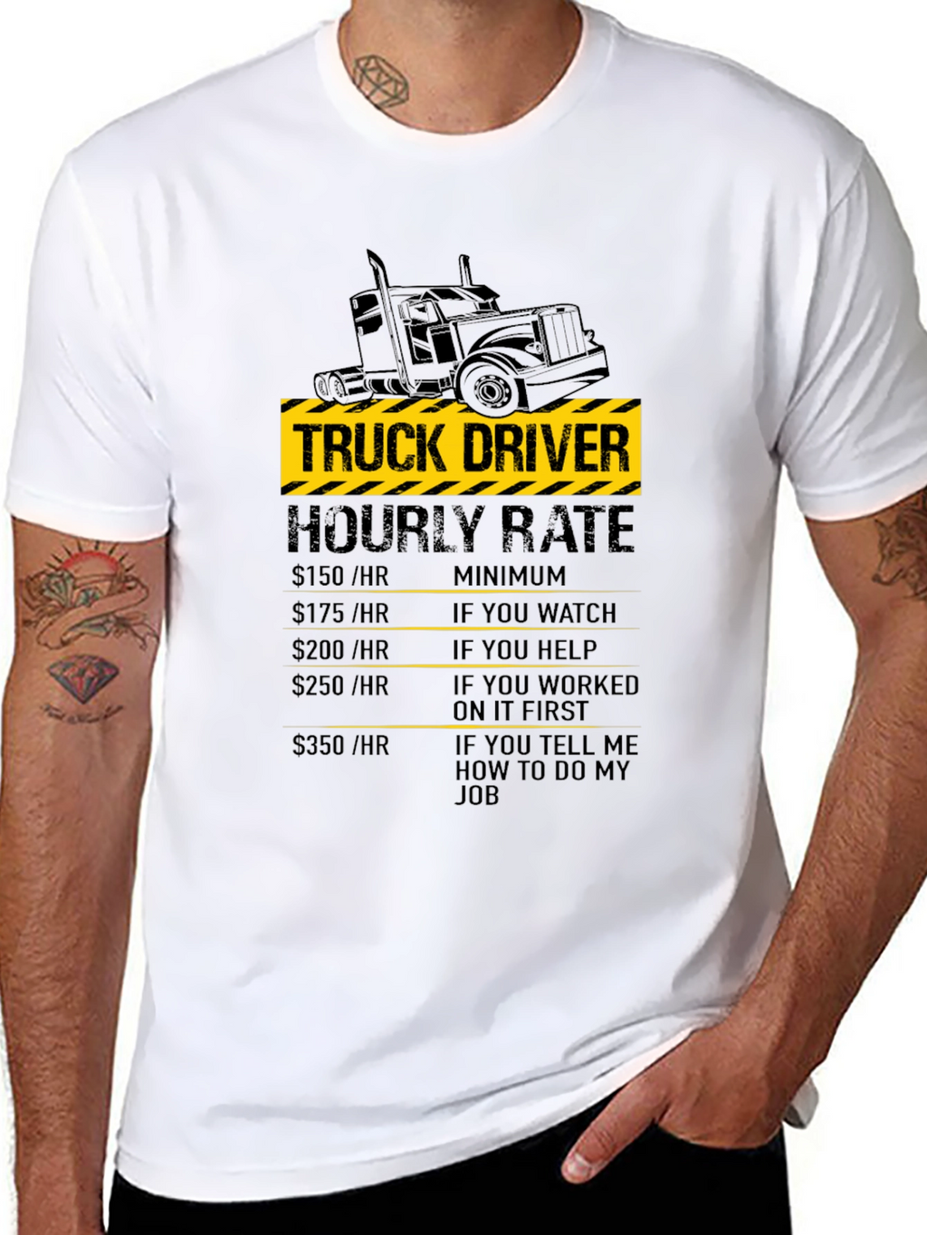 Truck Driver Hourly Rate Black T-Shirt